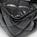 CHANEL 23C SMALL HOBO BAG SHINY CALFSKIN BLACK BRUSHED GHW (MICROCHIP)