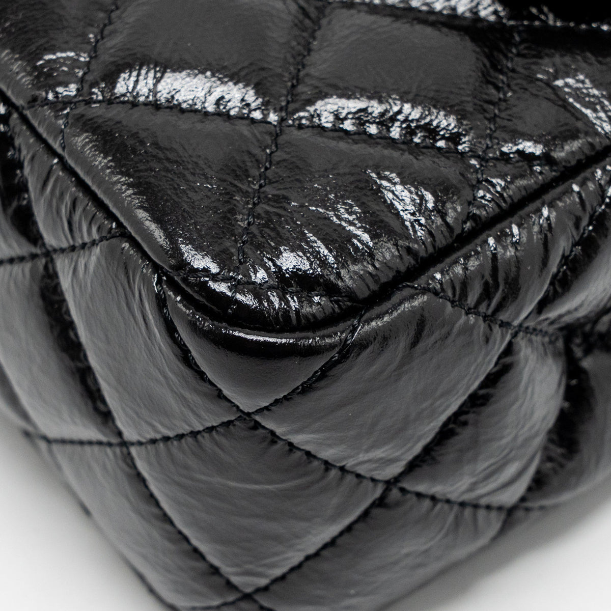 CHANEL 23C SMALL HOBO BAG SHINY CALFSKIN BLACK BRUSHED GHW (MICROCHIP)