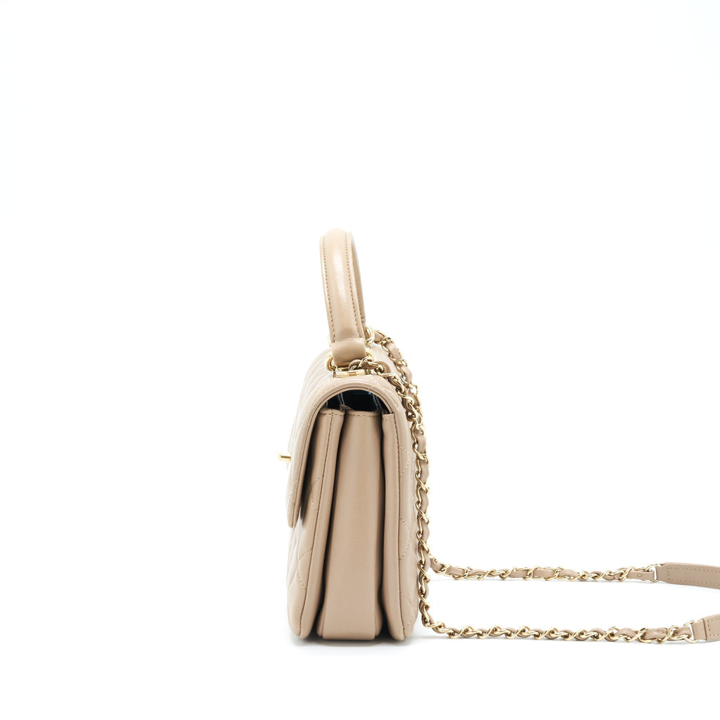 CHANEL TRENDY CC FLAP BAG LAMBSKIN BEIGE LGHW