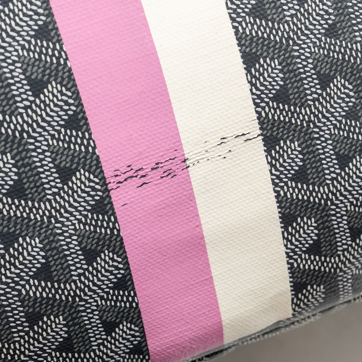 Goyard Artois PM Bag Goyardine Canvas/Calfskin Grey/Pink/White