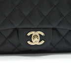 CHANEL MINI SQUARE FLAP BAG LAMBSKIN BLACK LGHW(MICROCHIP)