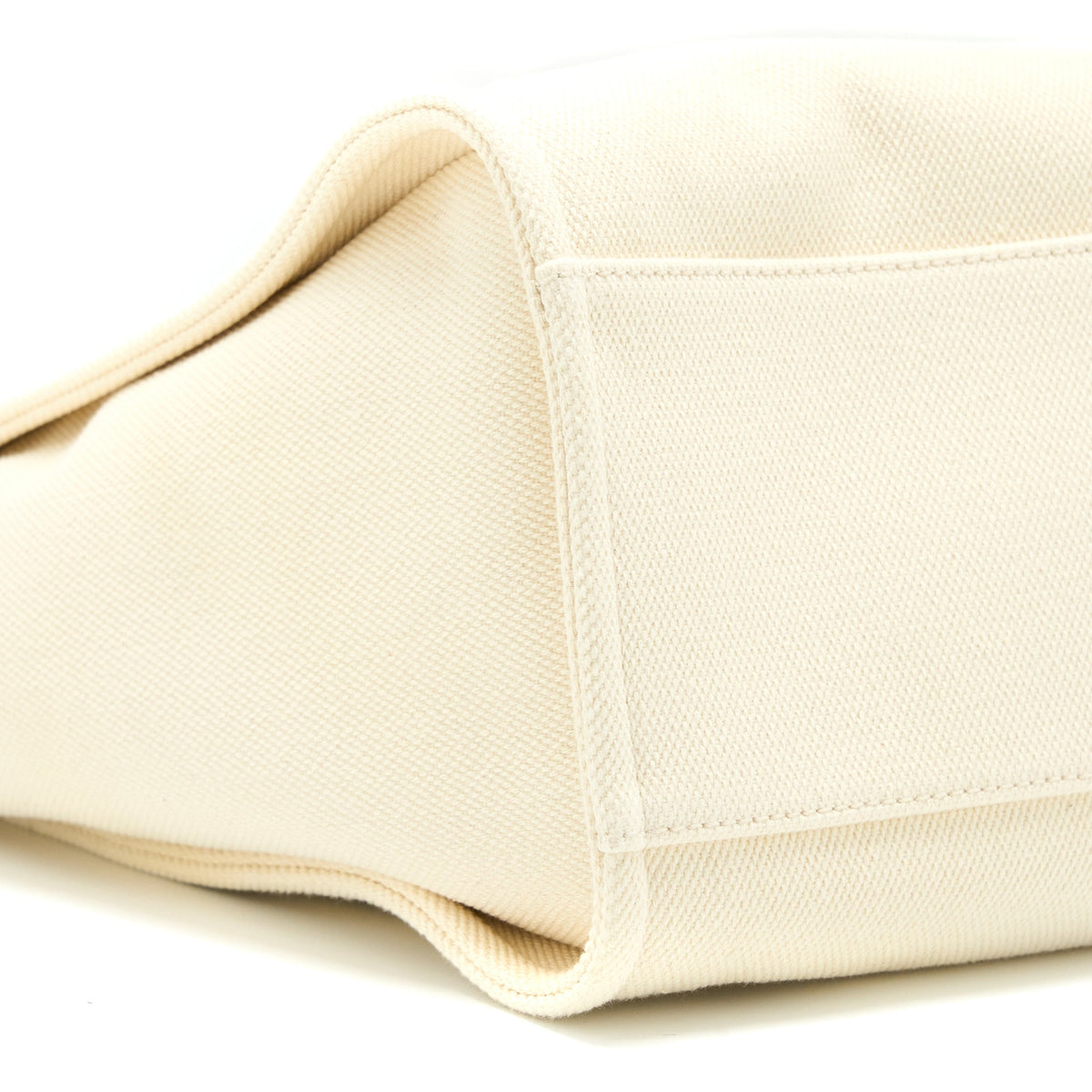 CHANEL DEAUVILLE TOTE BAG FABRIC/LEATHER CREAMY WHITE/BEIGE GHW