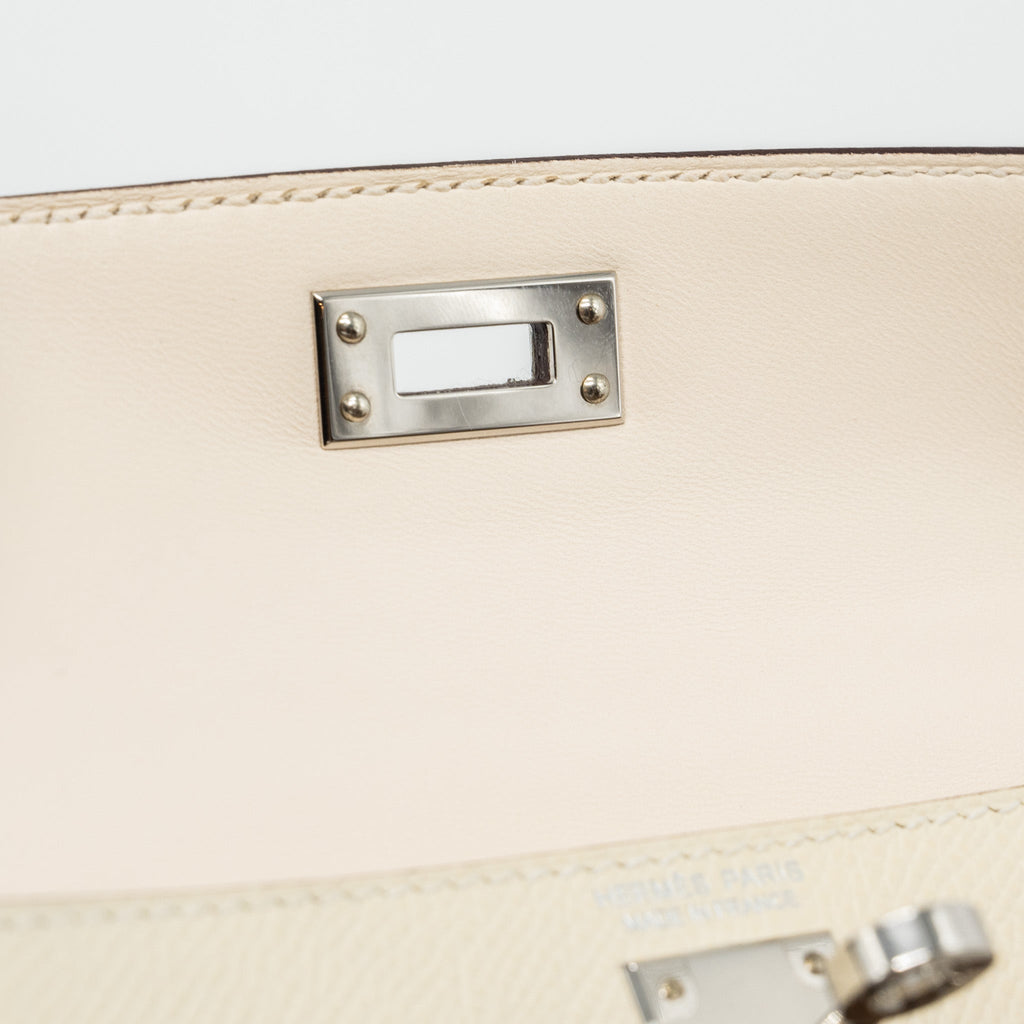Hermes mini kelly II epsom nata / chai / gris Meyer SHW
