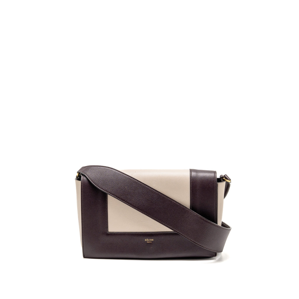 Celine Medium Frame Bag Calfskin Violet/Beige GHW
