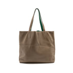 Hermes double sense tote bag clemence etoupe/green