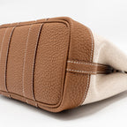HERMES NEO GARDEN PARTY 23 CANVAS/NEGONDA ECRU-BEIGE/GOLD SHW