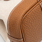HERMES NEO GARDEN PARTY 23 CANVAS/NEGONDA ECRU-BEIGE/GOLD SHW