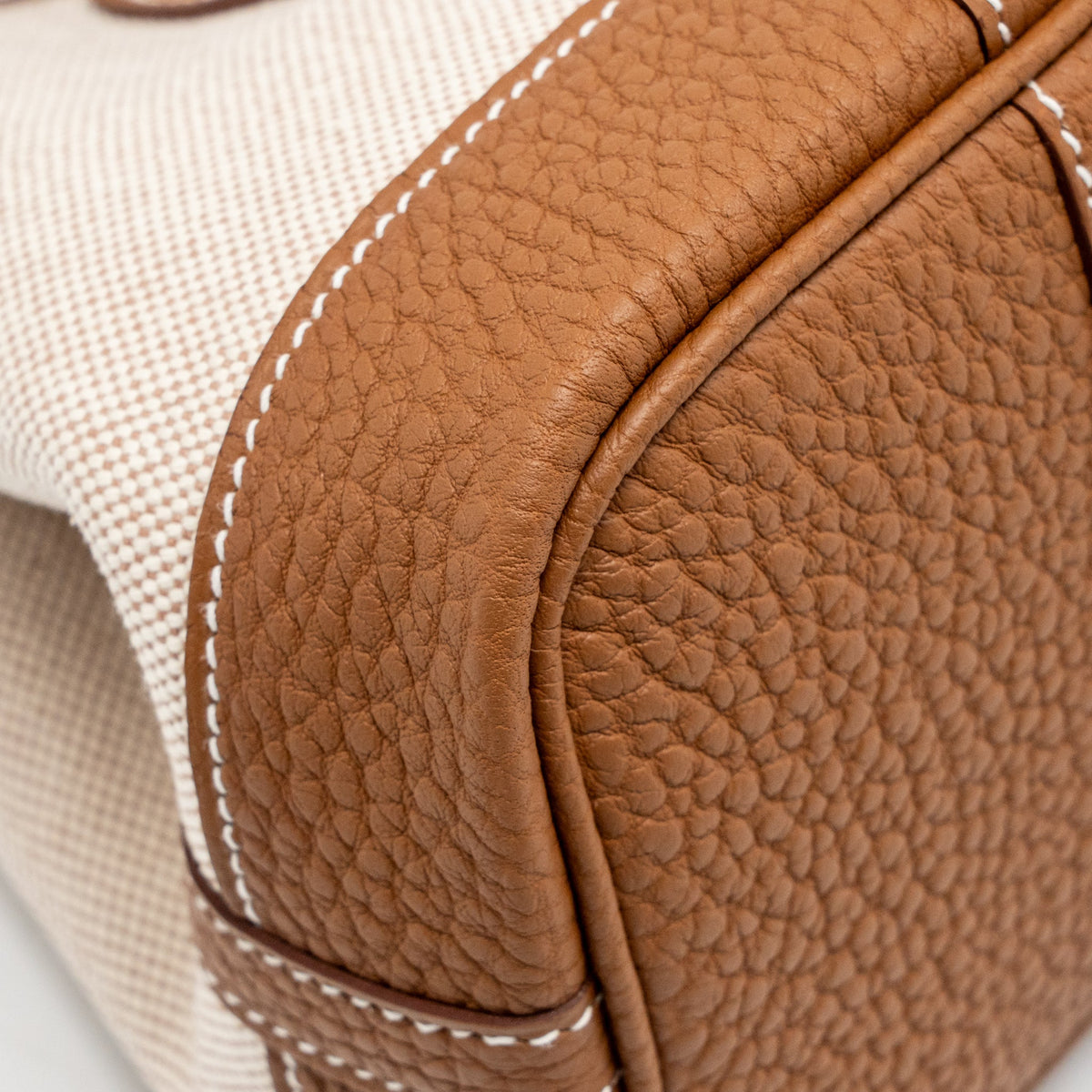 HERMES NEO GARDEN PARTY 23 CANVAS/NEGONDA ECRU-BEIGE/GOLD SHW