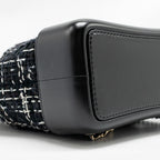 CHANEL SMALL GABRIELLE TWEED BACKPACK BLACK/WHITE/BROWN MULTICOLOUR HARDWARE