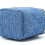 CHANEL 22C PEARL CRUSH MINI VANITY WITH CHAIN DENIM BLUE GHW