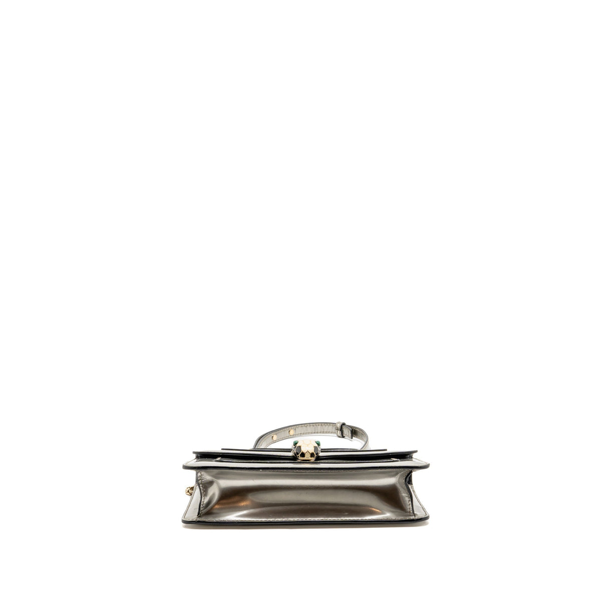 Bvlgari Serpenti Forever Flap Bag Calfskin Metallic Silver LGHW