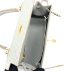 HERMES KELLY 25 SELLIER OSTRICH 80 GRIS PERLE GHW