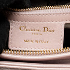 DIOR MEDIUM LADY DIOR LAMBSKIN IRIDESCENT PINK LGHW