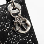 DIOR MINI LADY DIOR SATIN CRYSTAL BLACK SHW