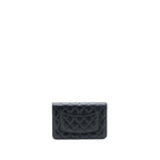 CHANEL RIBBON WALLET ON CHAIN LAMBSKIN BLACK LGHW (MICROCHIP)