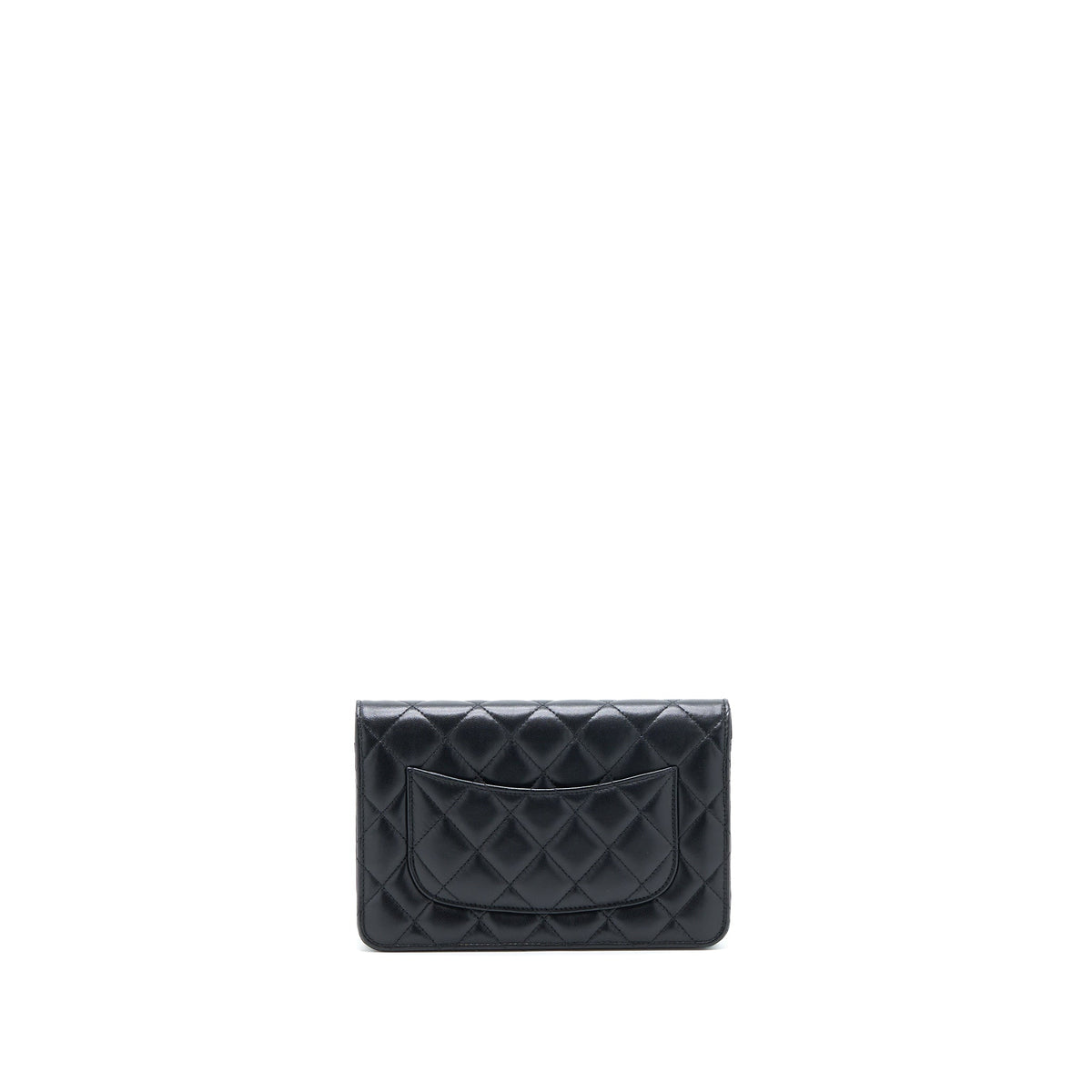 CHANEL RIBBON WALLET ON CHAIN LAMBSKIN BLACK LGHW (MICROCHIP)