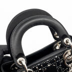 DIOR MINI LADY DIOR SATIN CRYSTAL BLACK SHW