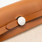 HERMES HERBAG MINI CANVAS / HUNTER LEATHER ECRU-BEIGE / FAUVE SHW
