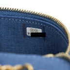 CHANEL 22C PEARL CRUSH MINI VANITY WITH CHAIN DENIM BLUE GHW