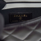 CHANEL 22P TOP HANDLE MINI FLAP BAG WITH CHAIN LAMBSKIN BLACK LGHW