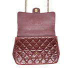 CHANEL QUILTED SHOULDER FLAP BAG LAMBSKIN RED GHW