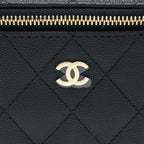CHANEL MINI SQUARE VANITY CASE CAVIAR BLACK LGHW