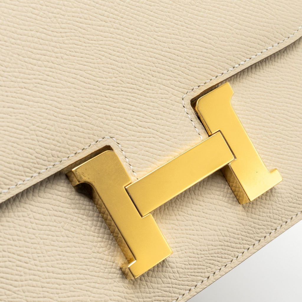 Hermes mini constance Epsom Craie GHW