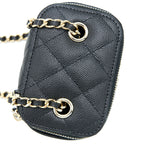 CHANEL MINI SQUARE VANITY CASE CAVIAR BLACK LGHW