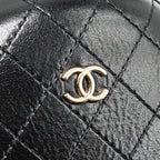 Chanel mini round clutch with chain shiny calfskin leather black GHW
