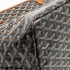 Goyard Saint Louis GM Tote Goyardine Canvas/Calfskin Black/Tan SHW