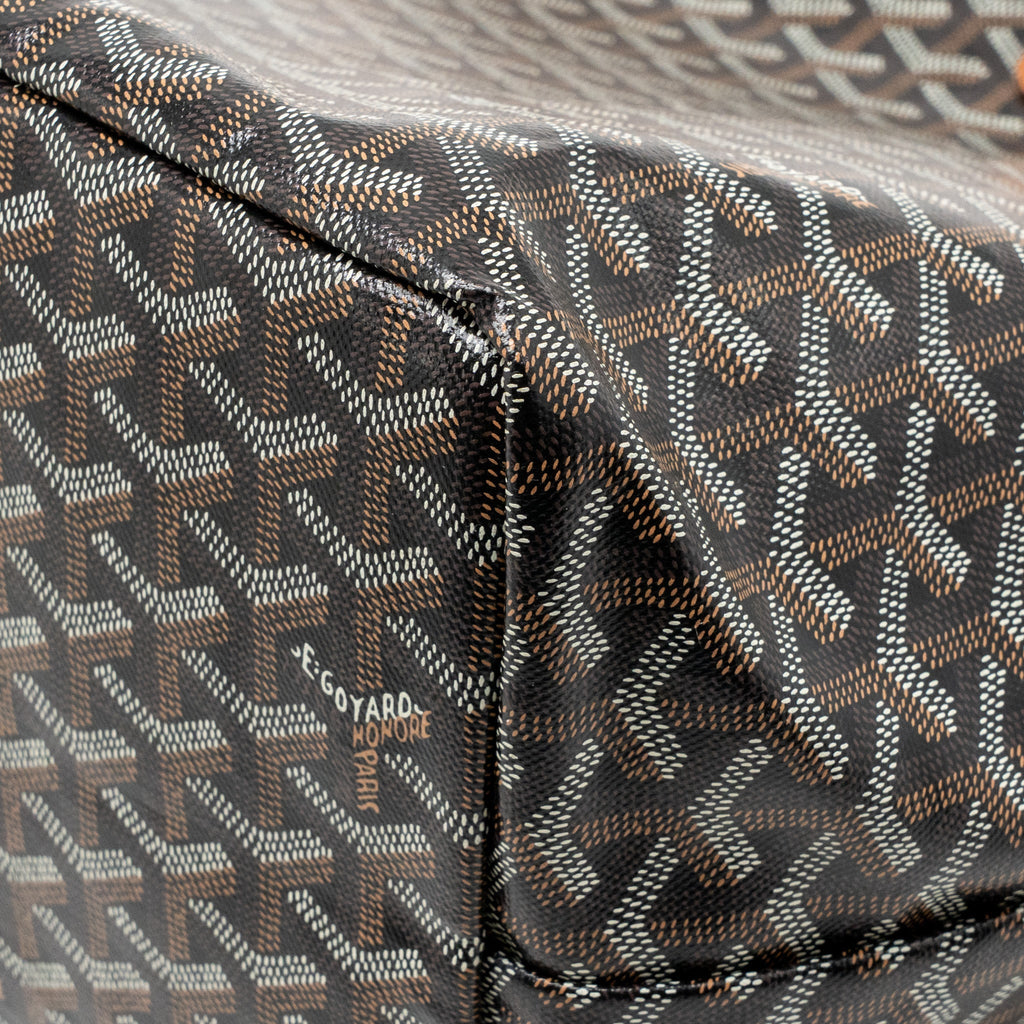 Goyard Saint Louis GM Tote Goyardine Canvas/Calfskin Black/Tan SHW