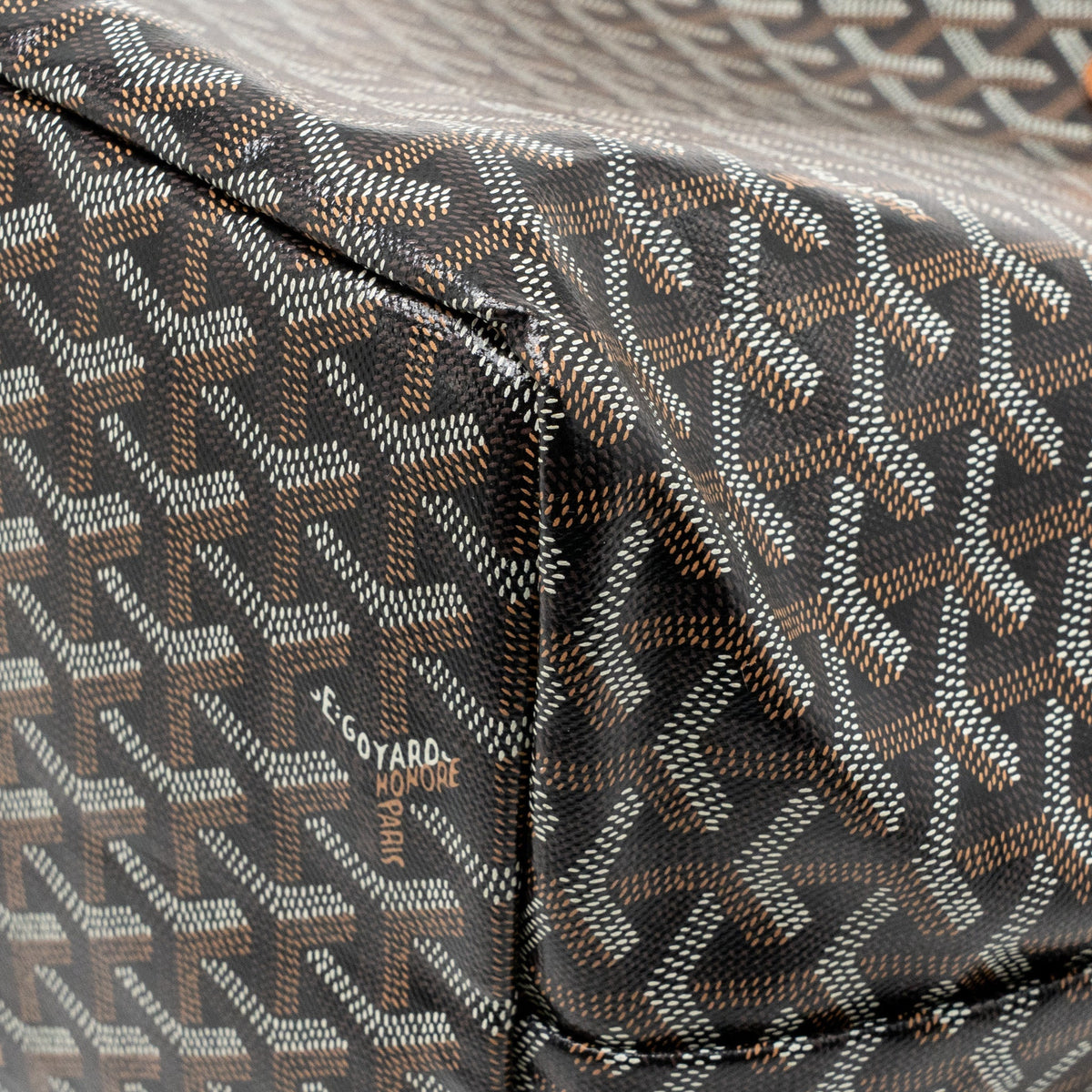Goyard Saint Louis GM Tote Goyardine Canvas/Calfskin Black/Tan SHW