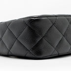 CHANEL 25A CLUTCH WITH CHAIN BAG CAVIAR BLACK LGHW