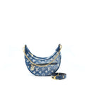 LOUIS VUITTON HALF-MOON LOOP BAGUETTE HANDBAG DENIM BLUE GHW