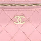 CHANEL MINI TOP HANDLE VANITY CASE CAVIAR PINK LGHW