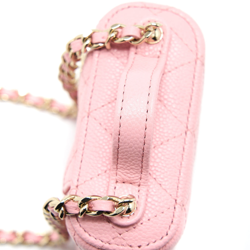 CHANEL MINI TOP HANDLE VANITY CASE CAVIAR PINK LGHW