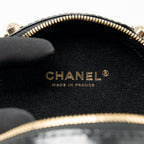 Chanel mini round clutch with chain shiny calfskin leather black GHW