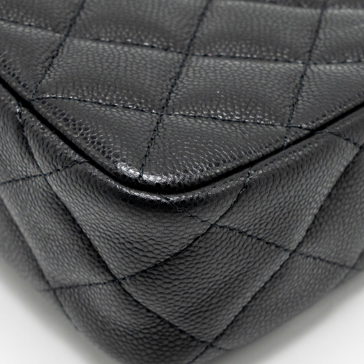 CHANEL 25A CLUTCH WITH CHAIN BAG CAVIAR BLACK LGHW