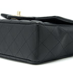 CHANEL MINI RECTANGULAR FLAP BAG LAMBSKIN BLACK LGHW (MICROCHIP)