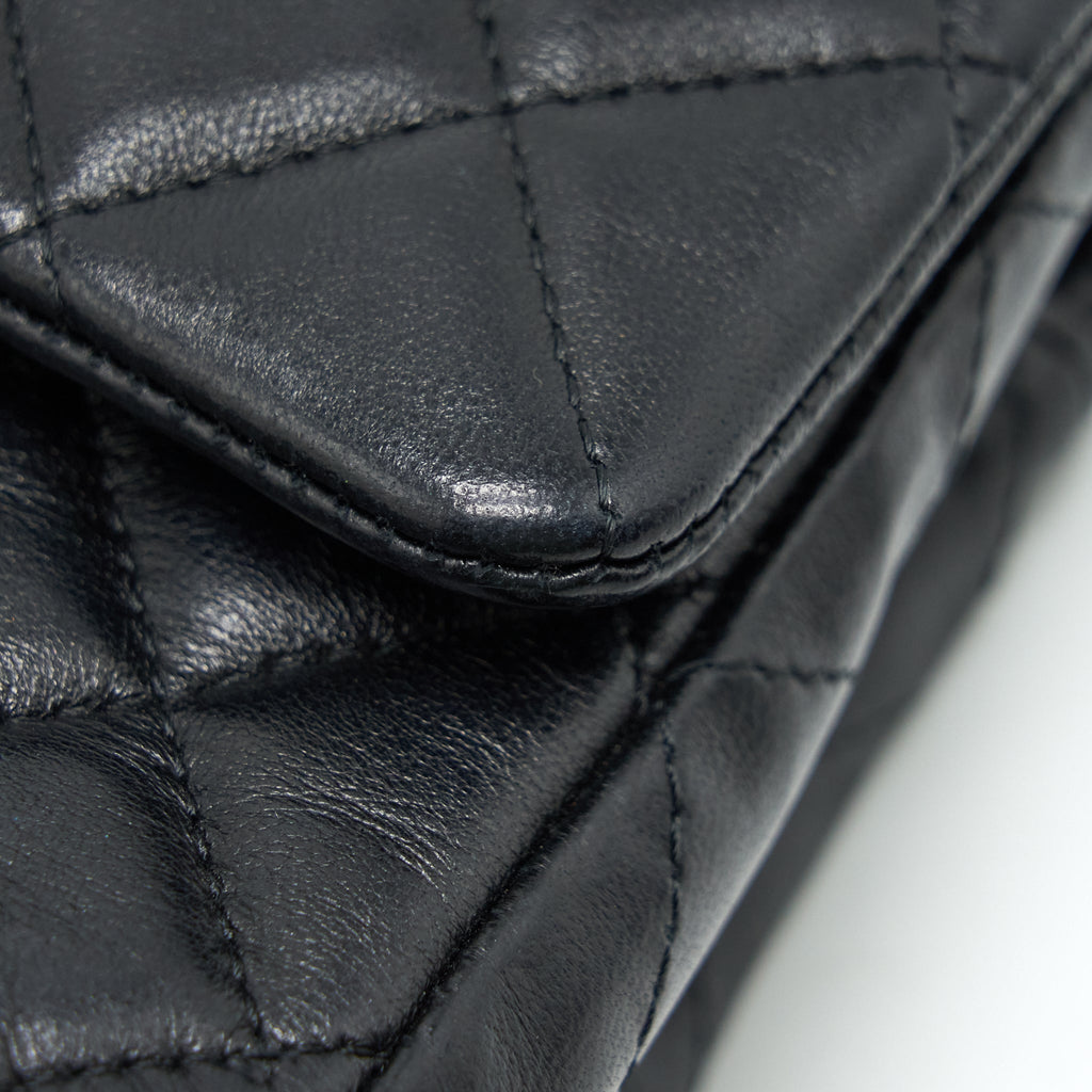 CHANEL MINI RECTANGULAR FLAP BAG LAMBSKIN BLACK GHW