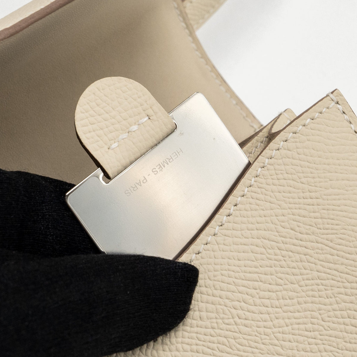 Hermes mini constance Epsom Craie GHW
