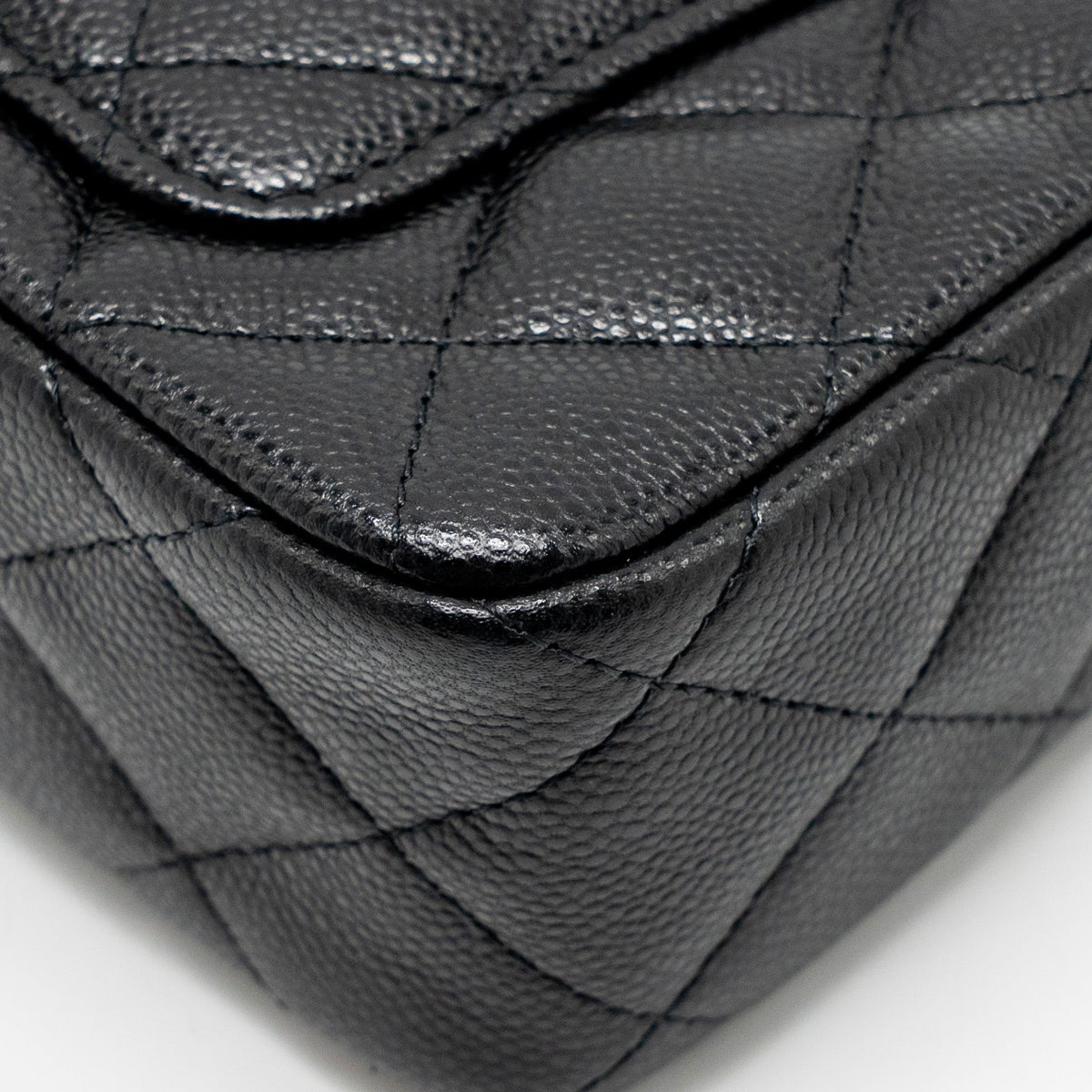 CHANEL 25A CLUTCH WITH CHAIN BAG CAVIAR BLACK LGHW