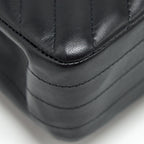 CHANEL SMALL CLASSIC DOUBLE FLAP BAG CHEVRON LAMBSKIN BLACK GHW