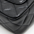 CHANEL 25A CLUTCH WITH CHAIN BAG CAVIAR BLACK LGHW