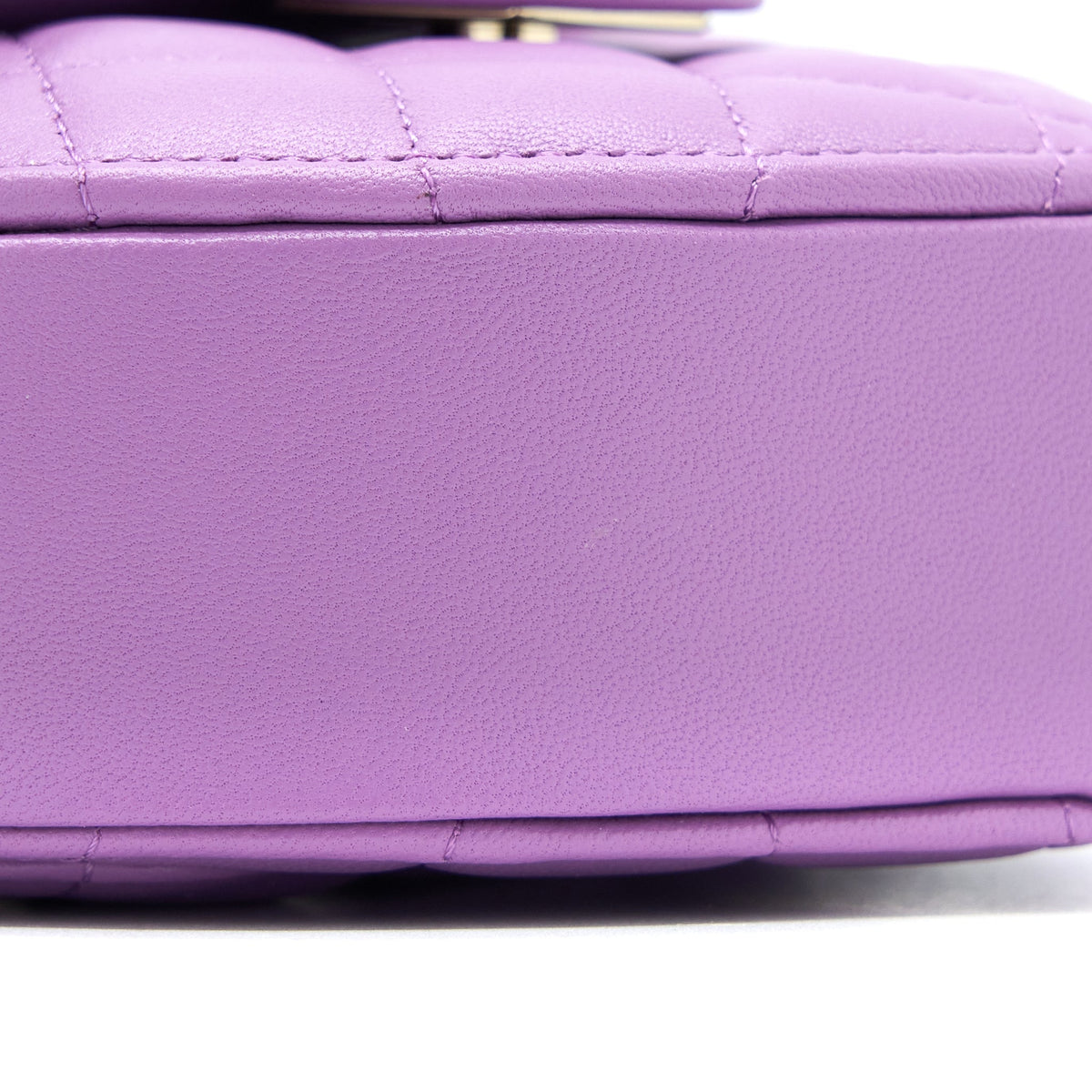 CHANEL SMALL HEART BAG LAMBSKIN PURPLE LGHW