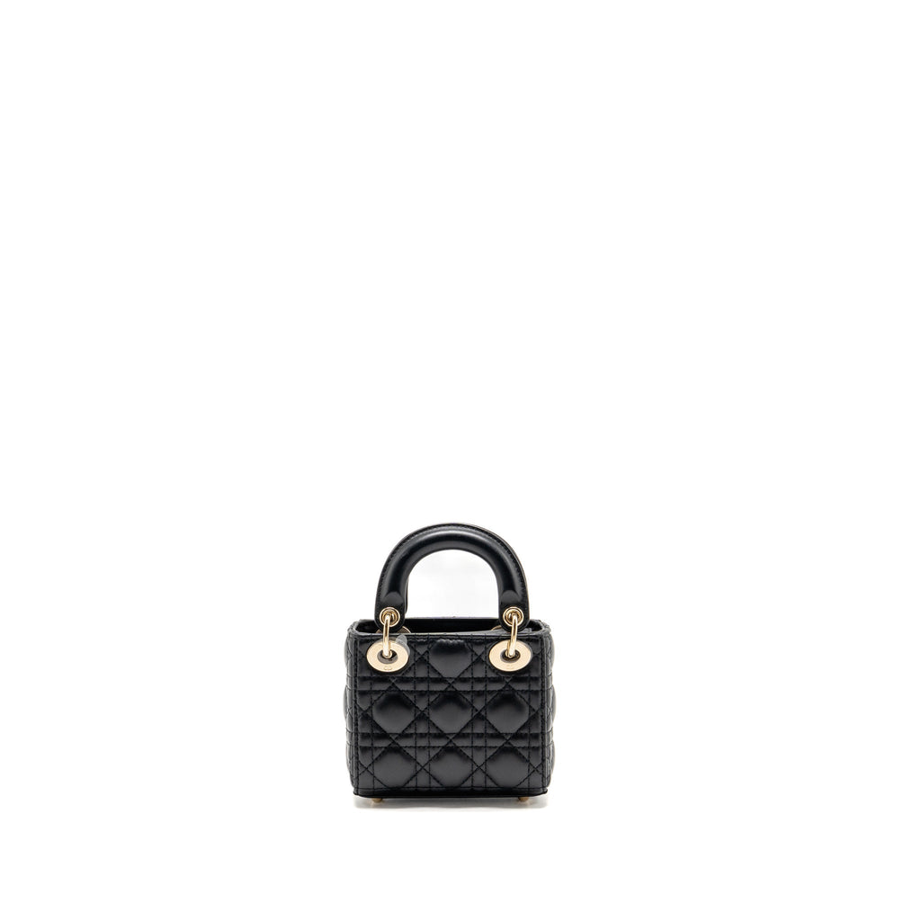 Dior Micro Lady Dior Bag Cannage Lambskin Black LGHW