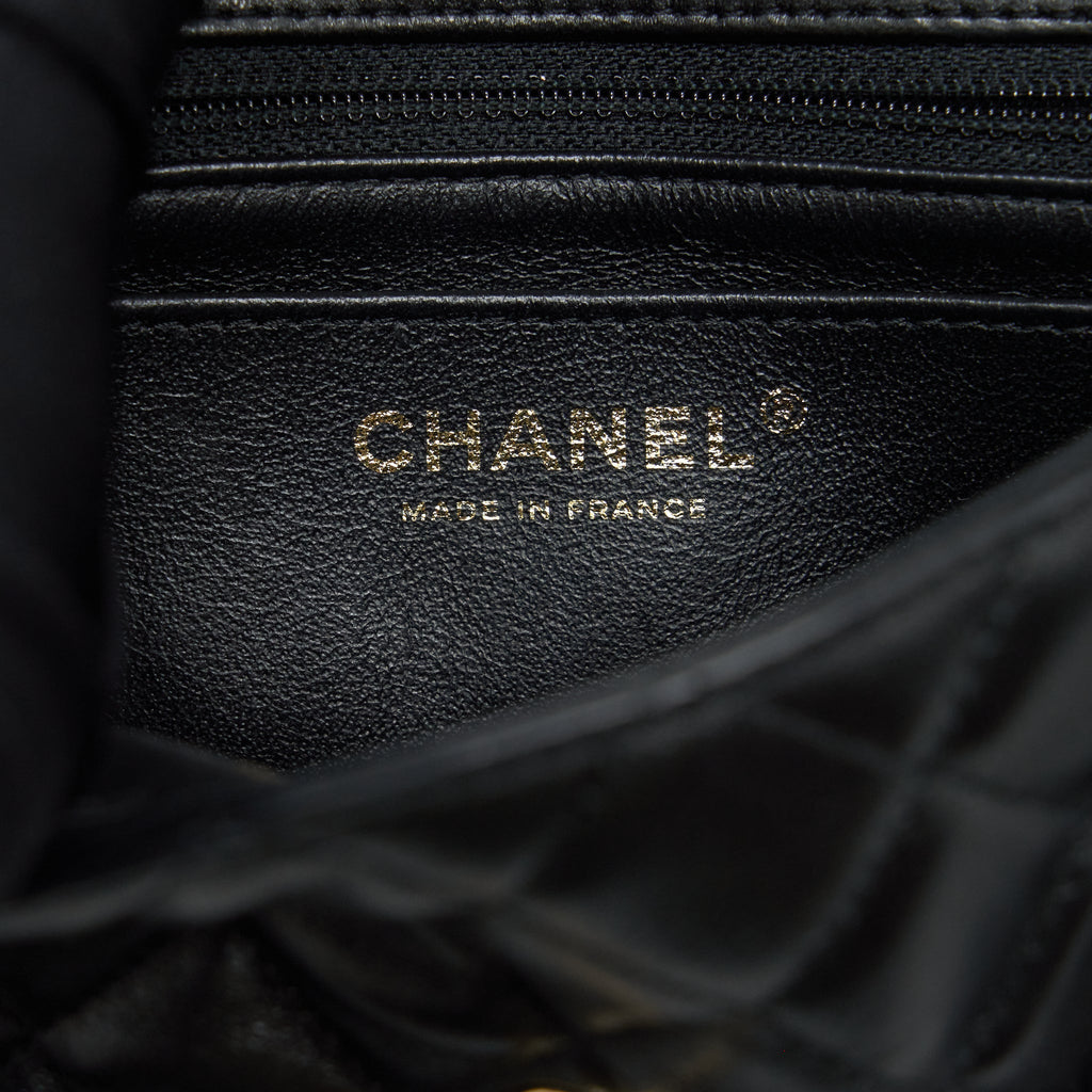 CHANEL MINI RECTANGULAR FLAP BAG LAMBSKIN BLACK GHW