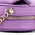 CHANEL SMALL HEART BAG LAMBSKIN PURPLE LGHW