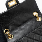 CHANEL MINI 2.55 REISSUE FLAP BAG AGED CALFSKIN BLACK BRUSHED GHW