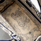 DIOR MEDIUM BOOK TOTE BLUE TOILE DE JOUY EMBROIDERY CANVAS